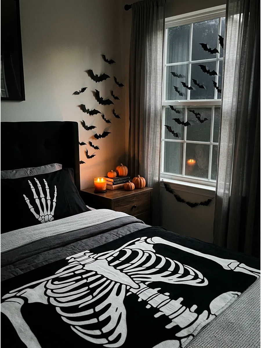 17. Skeleton-Print Bedding