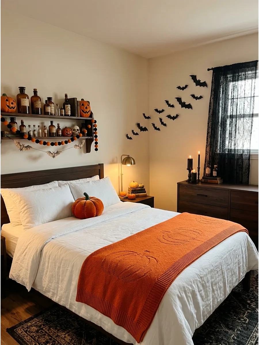 18. Pumpkin Blanket Across the Bed