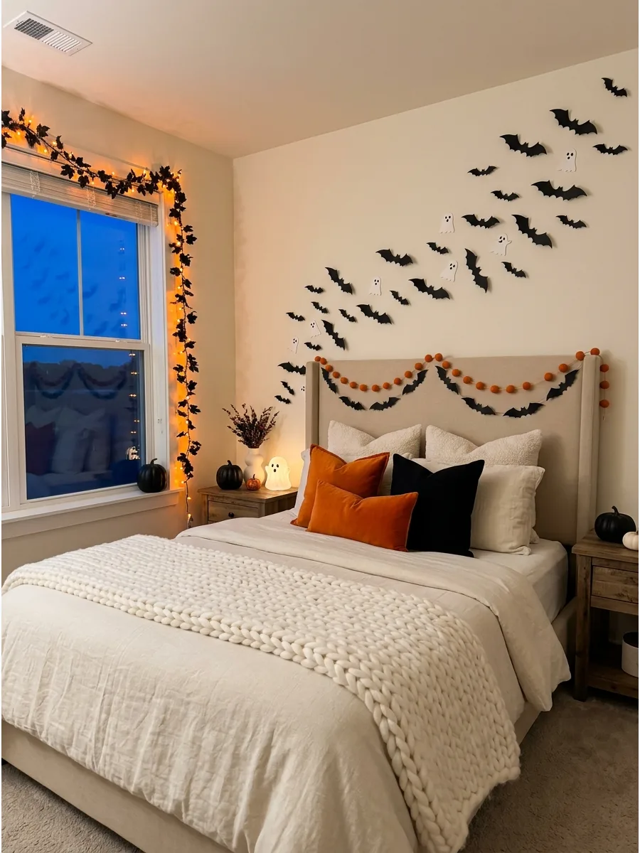 2. Neutral Halloween Bedroom