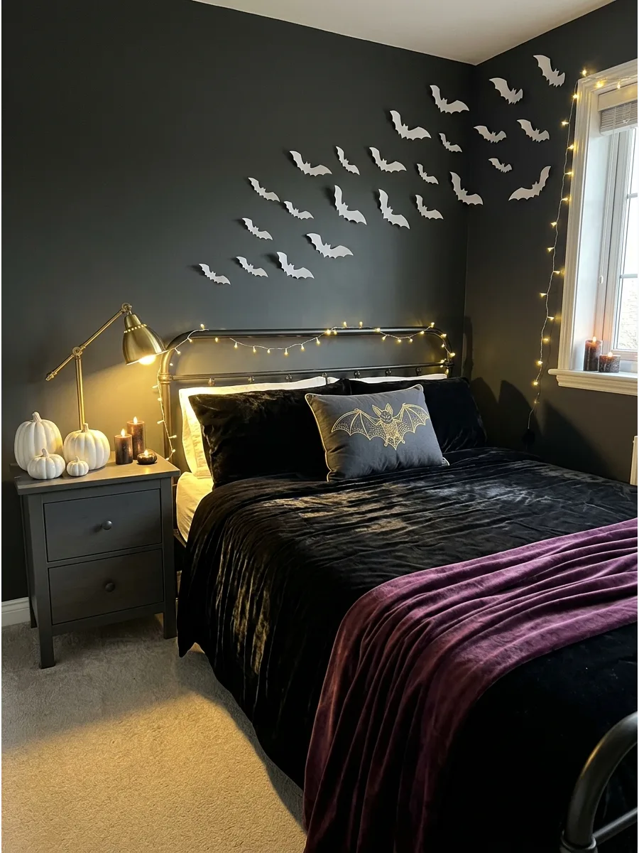 20. Black Velvet Halloween Bedding