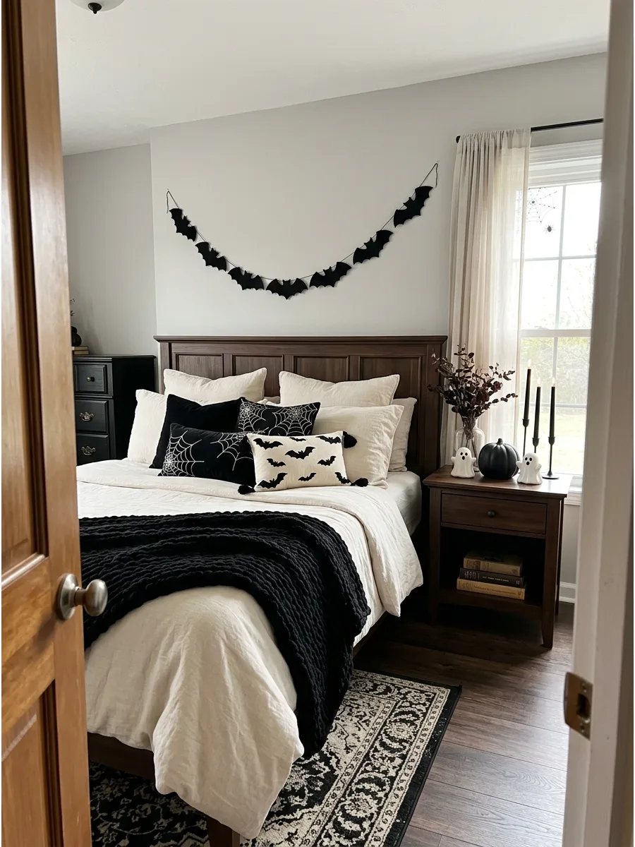 21. Bat Garland Above the Headboard