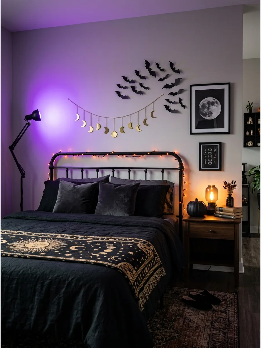 32. Purple Halloween Lighting