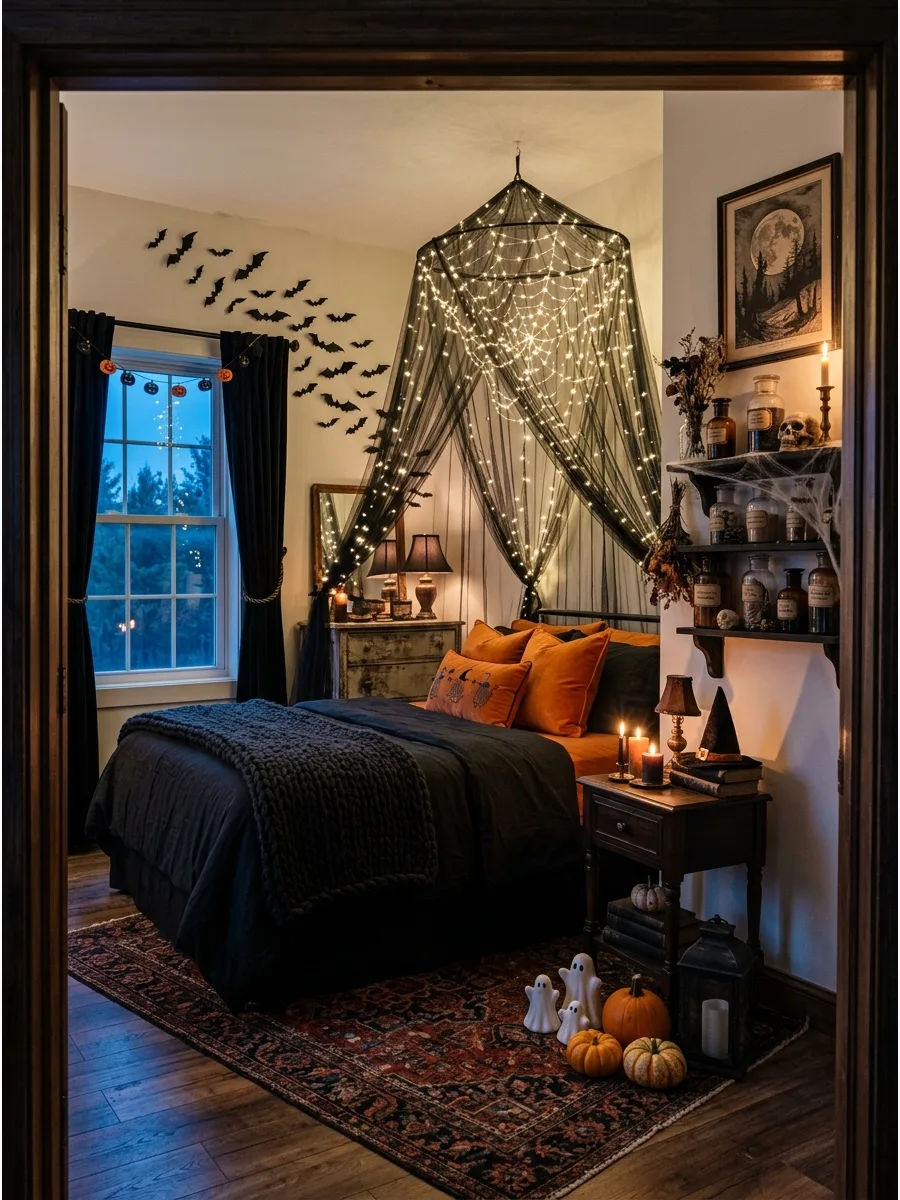 33. Halloween Fairy-Light Canopy