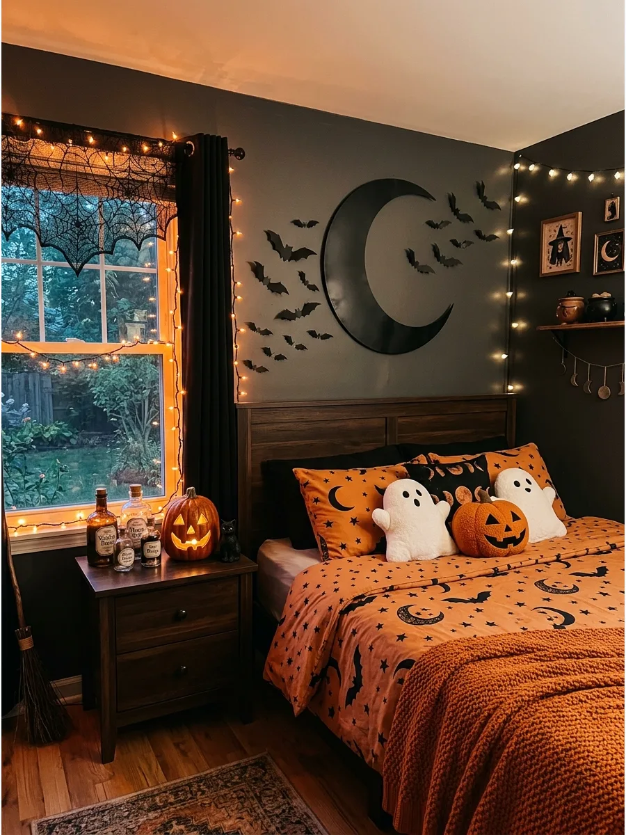 8. Witchy Halloween Bedroom