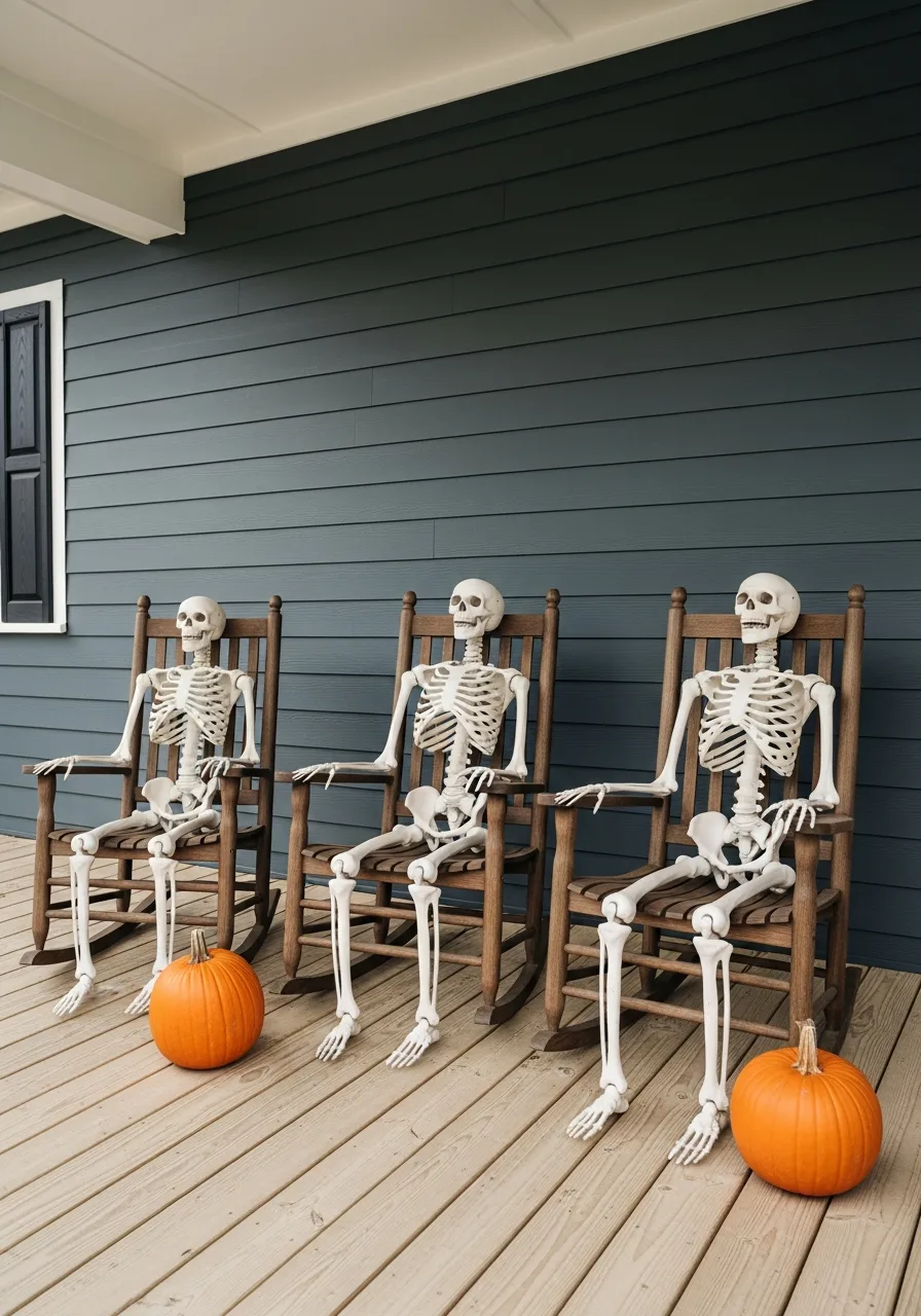 18. Casual Porch Skeleton Gathering