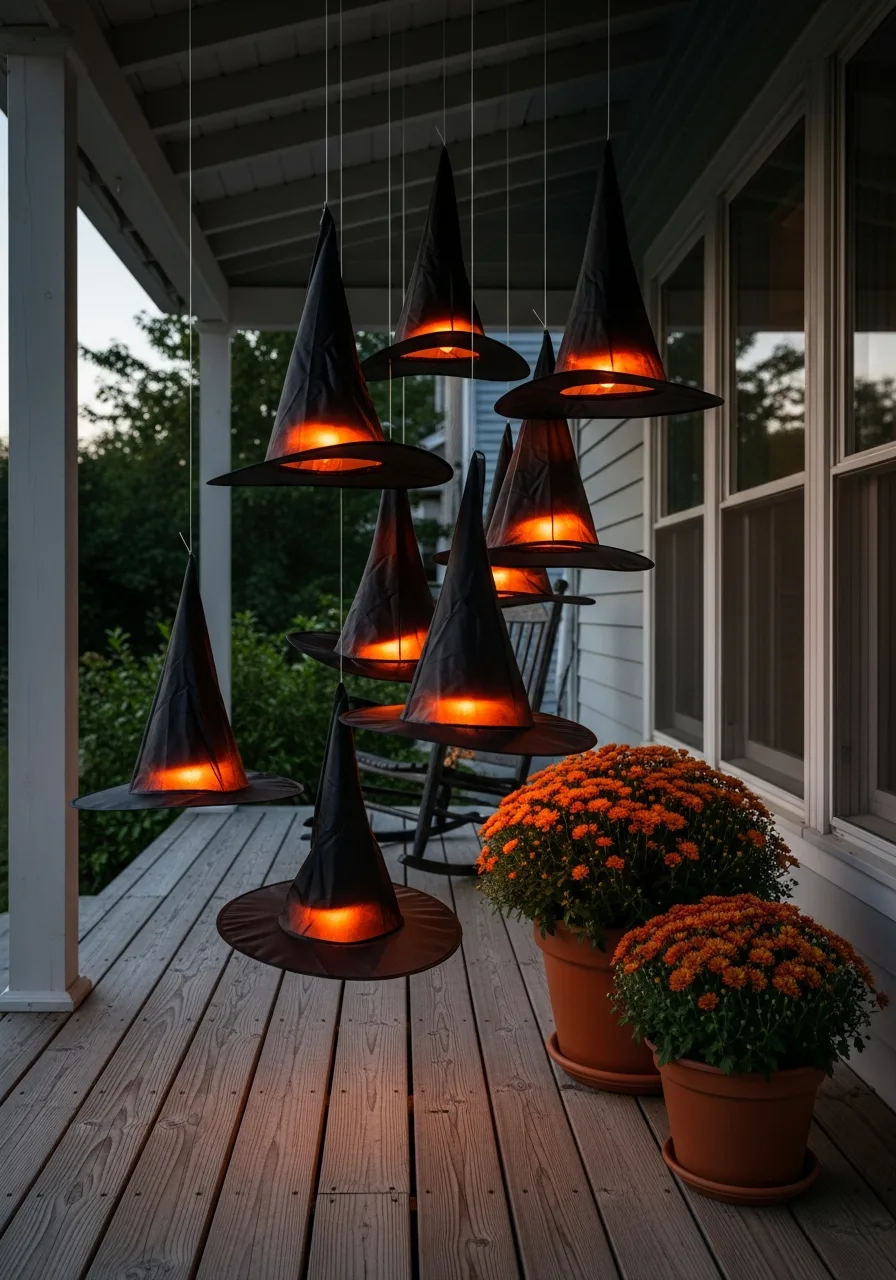 22. Layered Floating Witch Hats