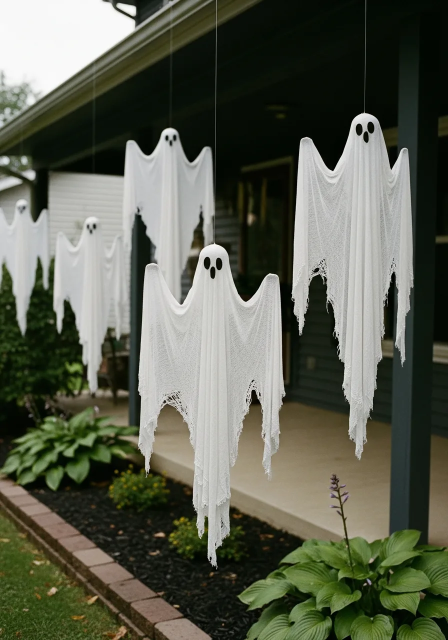 38. Floating Cheesecloth Ghosts