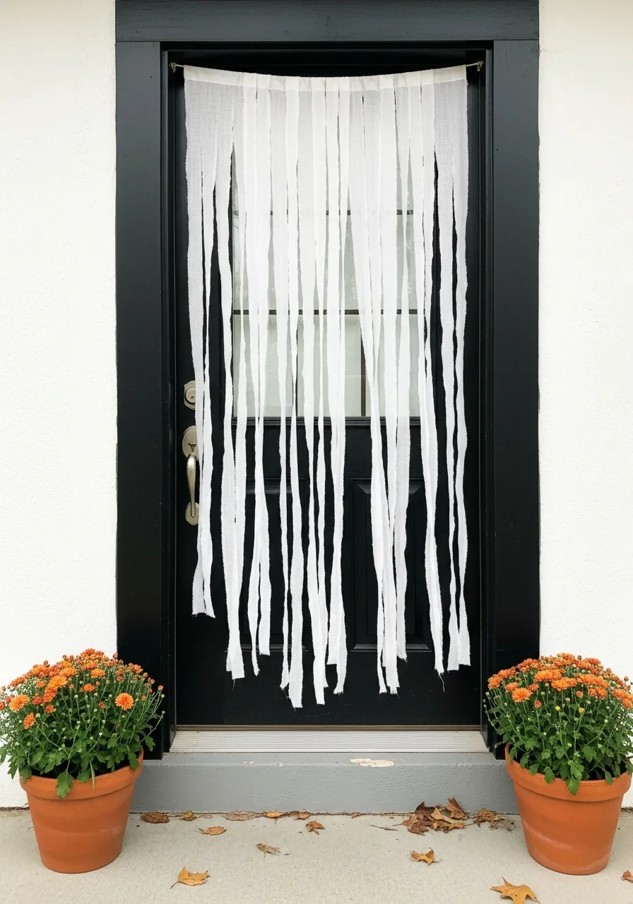 40. Ghostly Front-Door Curtain