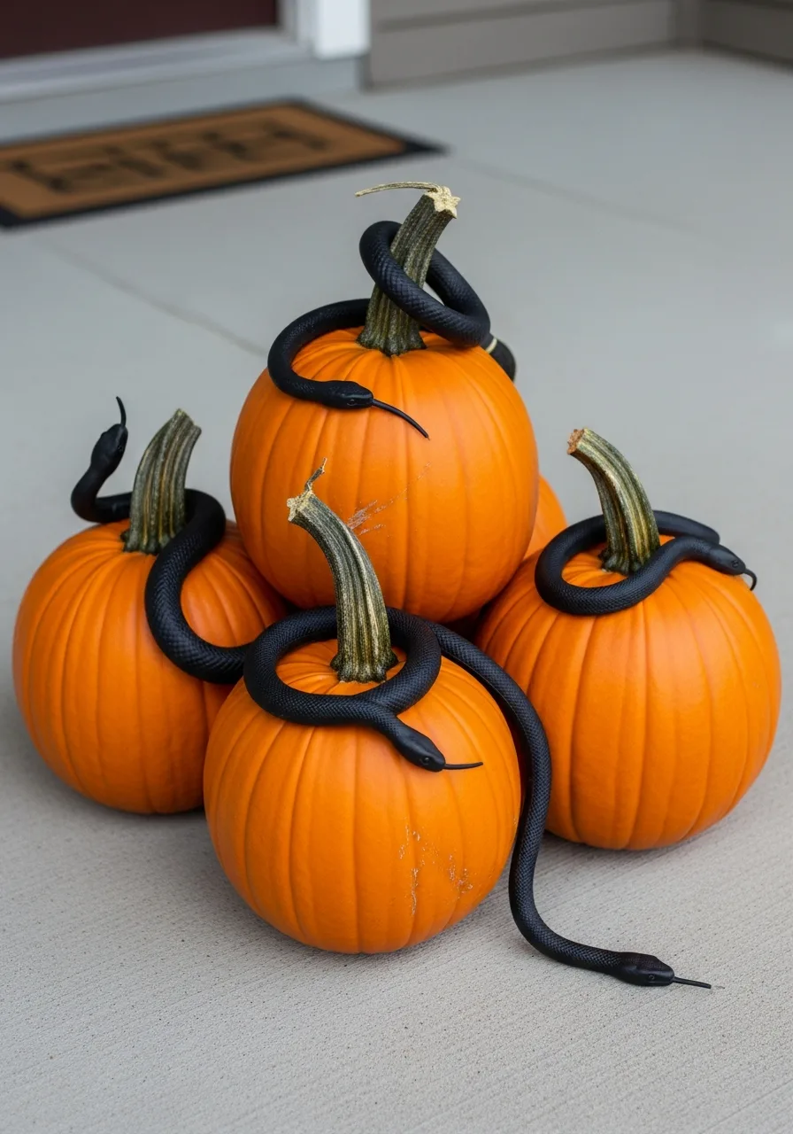 46. Snake Filled Pumpkin Display