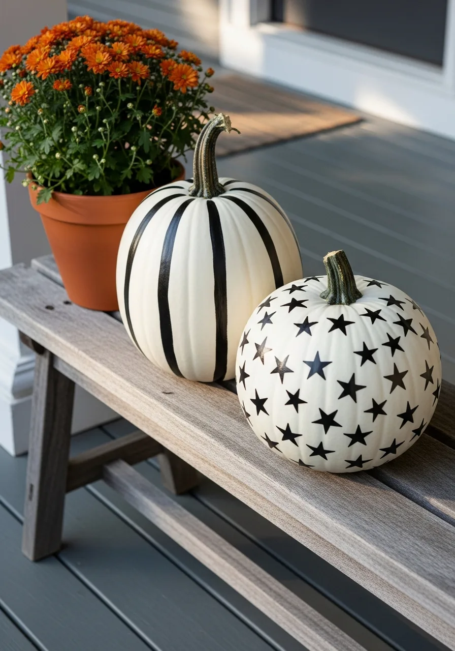 52. Painted Patterned Pumpkins