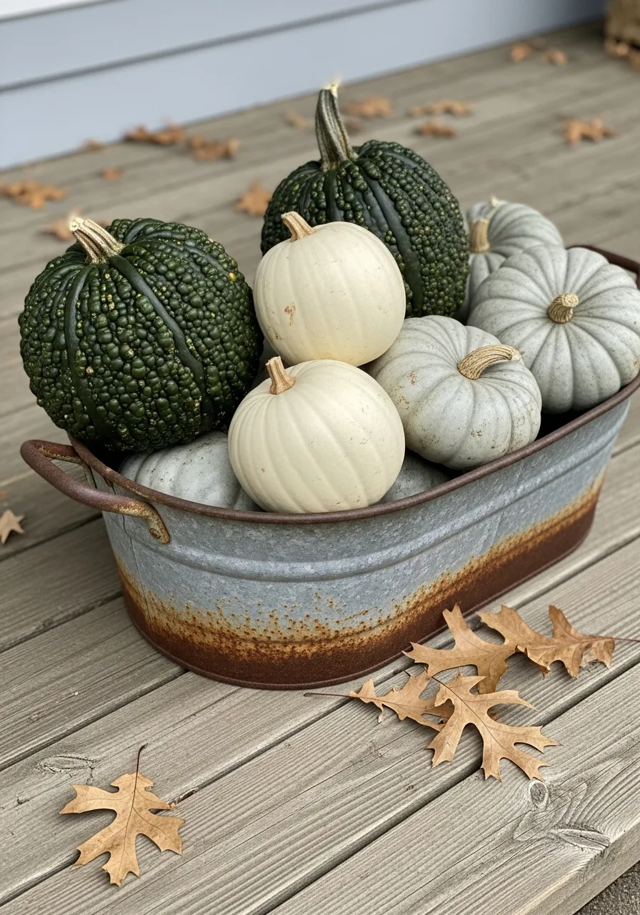 53. Heirloom Pumpkin Halloween Display