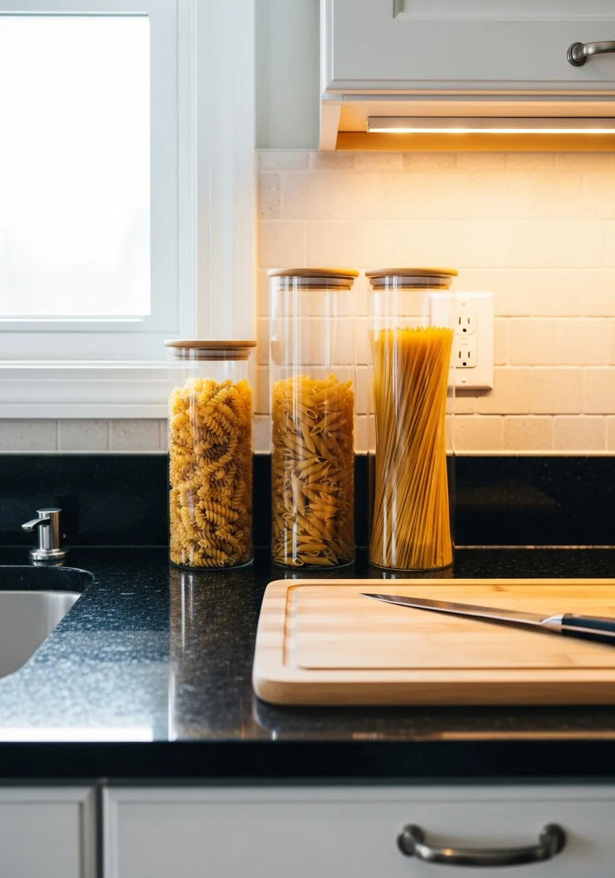 32. Clear Glass Pasta Jars