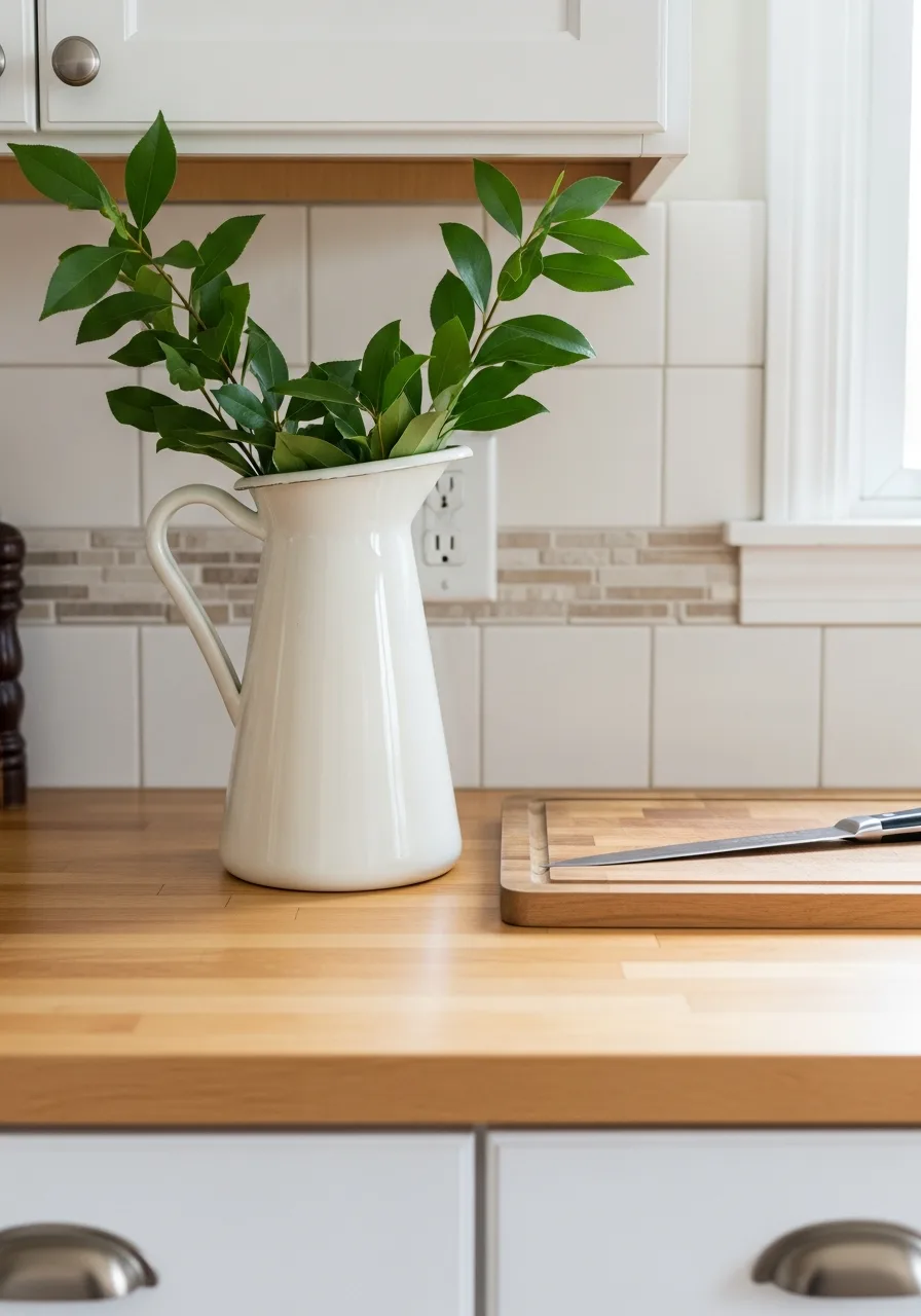 70. White Ceramic Pitcher