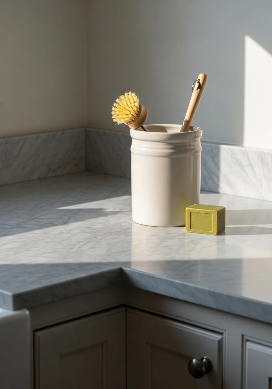 72. Stoneware Sink-Side Brush Crock