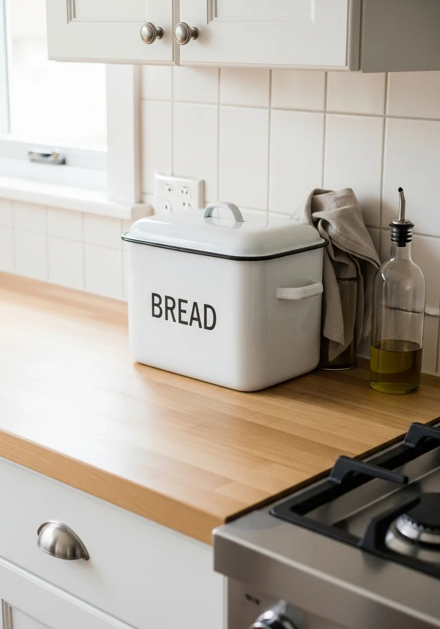76. Vintage Enamel Bread Bin