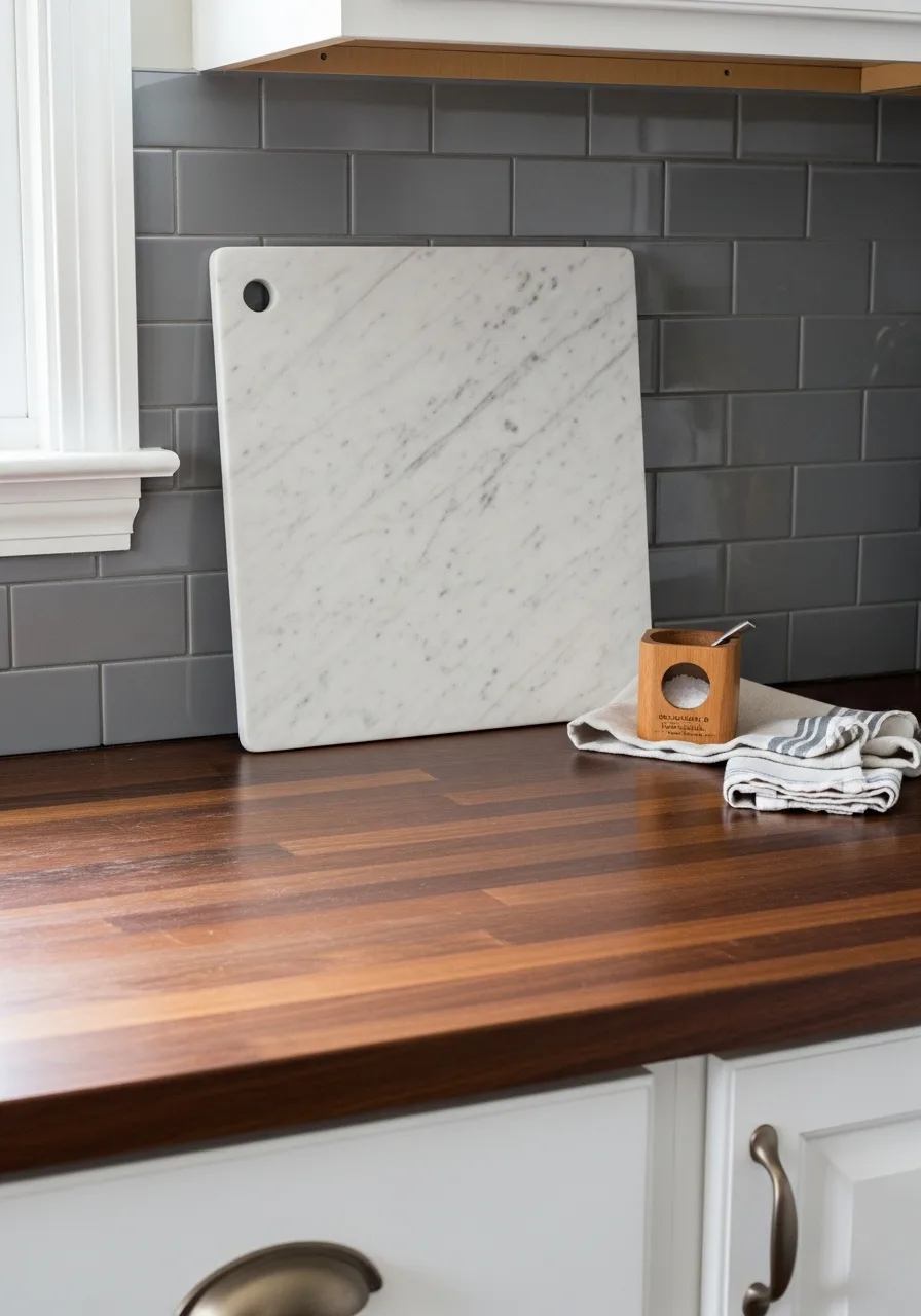 91. Marble Pastry Board Lean