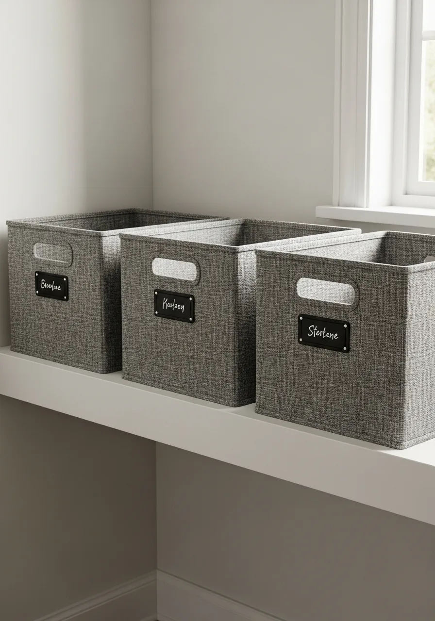 22. Labeled Storage Baskets