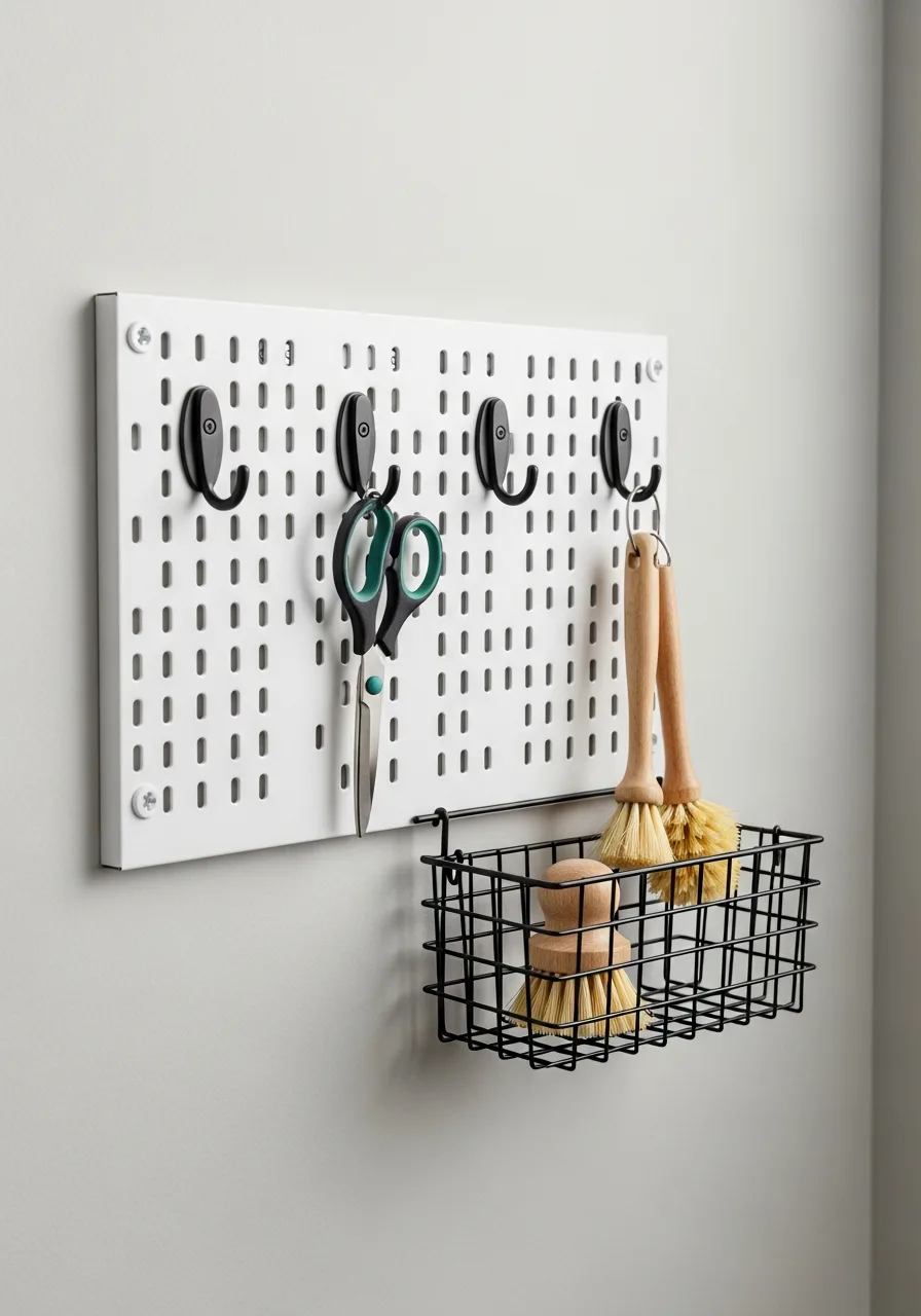 27. Pegboard Storage Wall