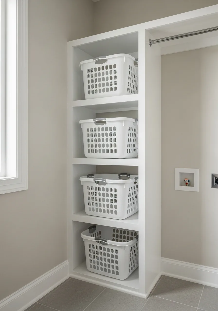 39. Individual Laundry Basket Shelves