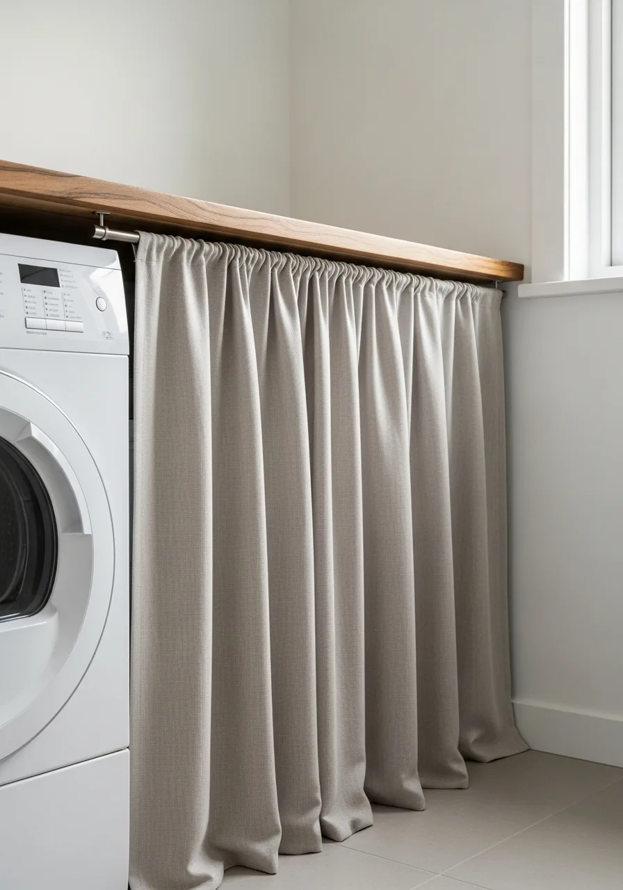 47. Curtain-Concealed Lower Storage