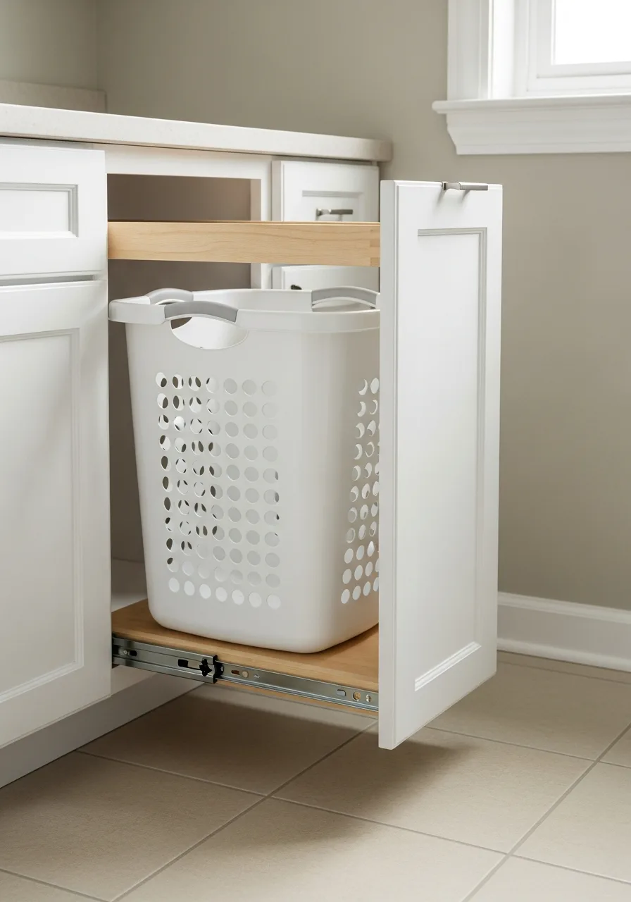5. Pull Out Laundry Hamper Cabinet