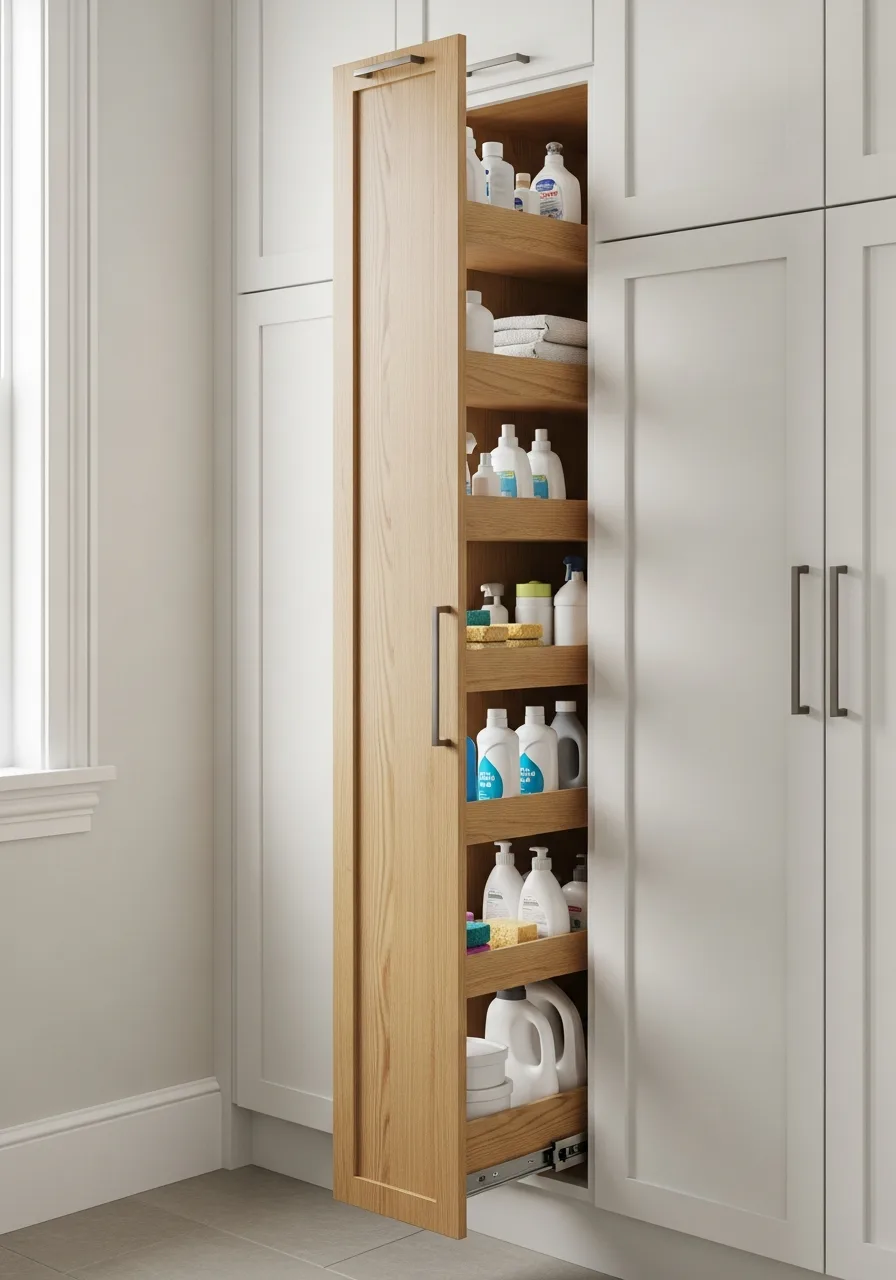 9. Narrow Pull Out Supply Cabinet