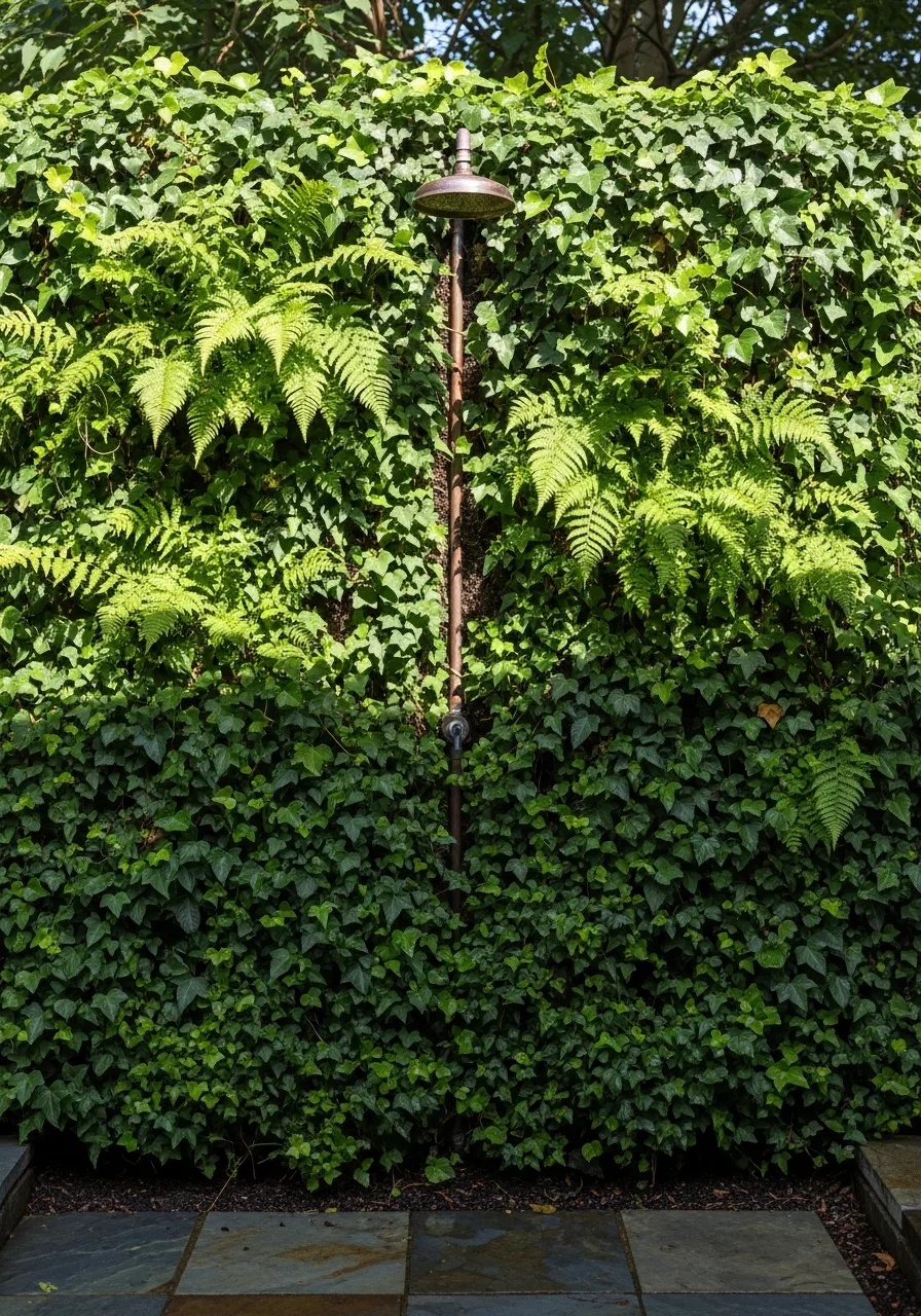 17. Lush Living Wall Shower Backdrop