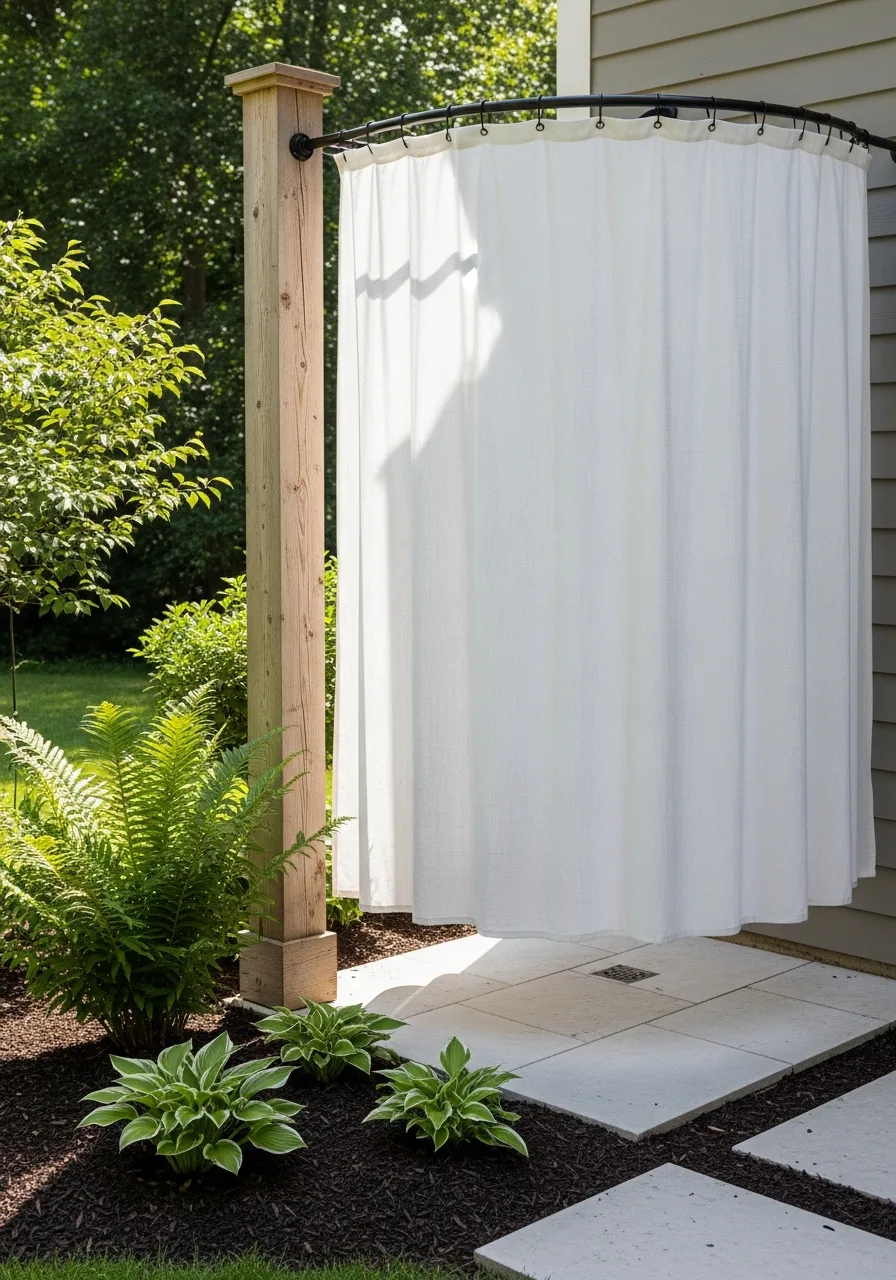 24. Flexible Privacy Curtain Shower