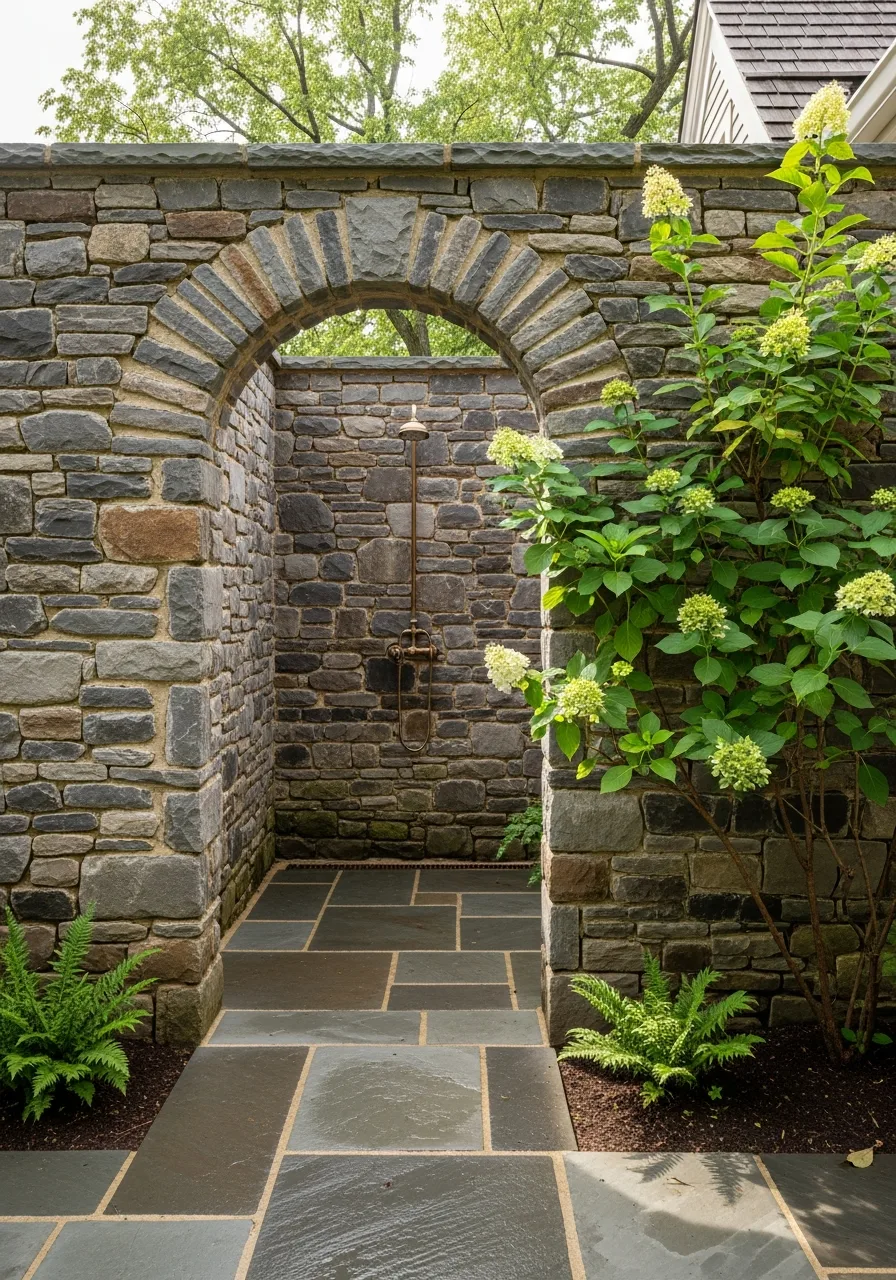 27. Stately Arched Masonry Entrance