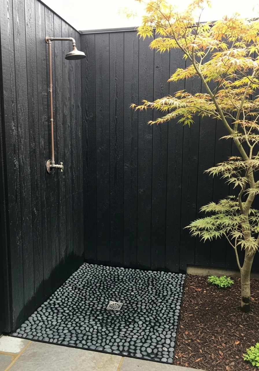 32. Japanese Inspired Garden Shower