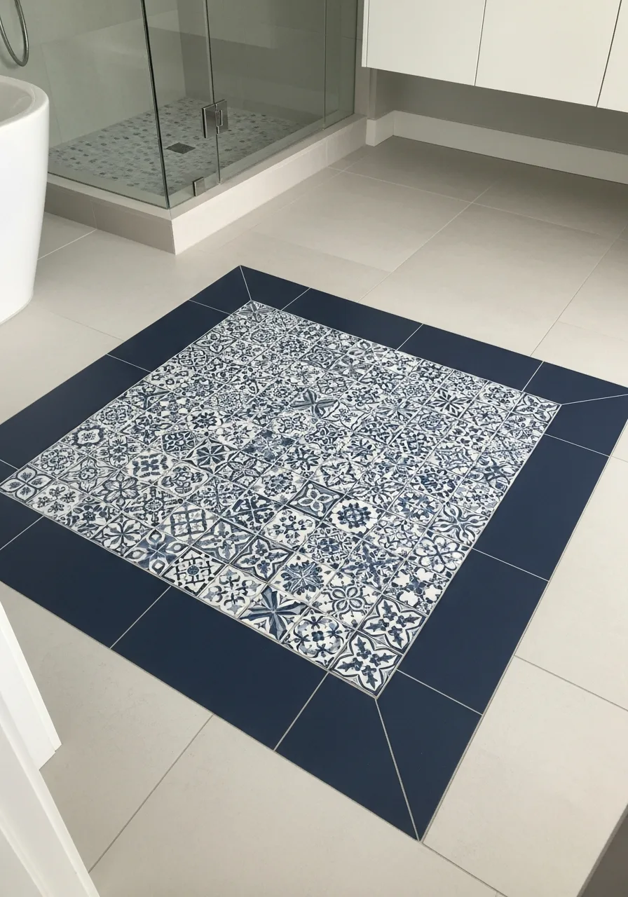28. Framed Patchwork Tile Floor