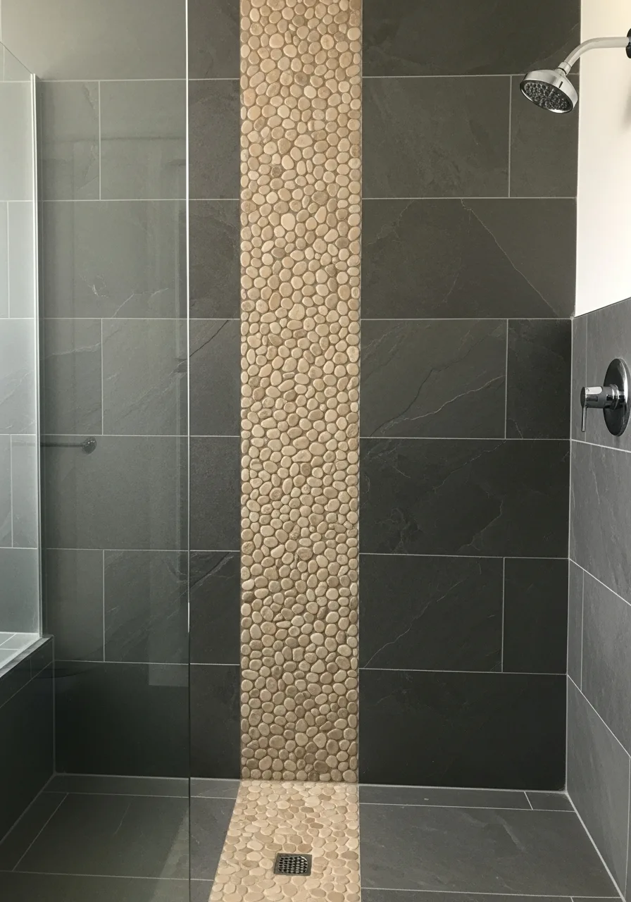 40. Stacked Pebble Border and Slate