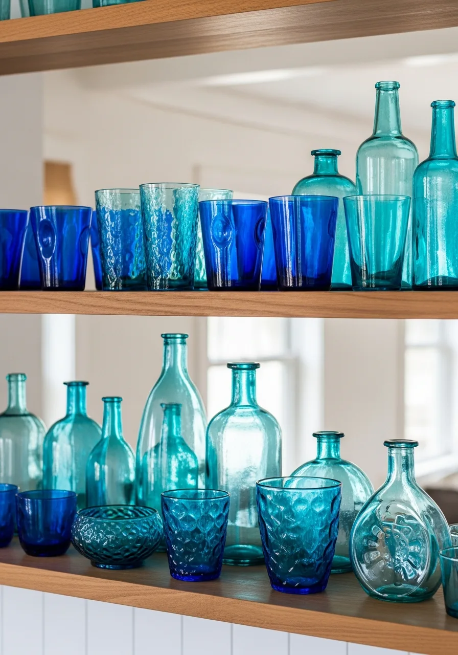 11. Blue Toned Glassware