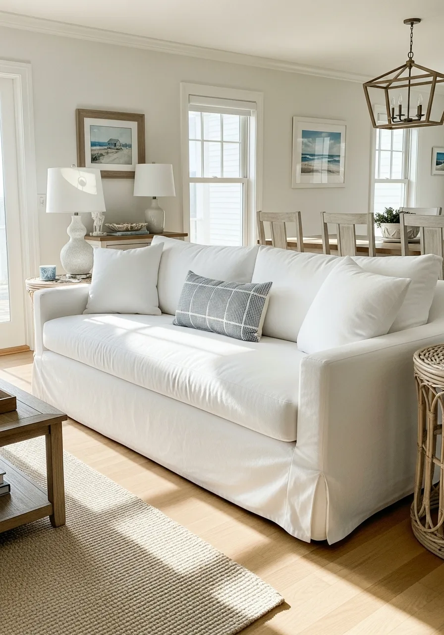 2. Slipcovered Linen Sofas