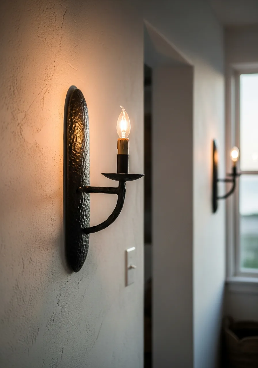 29. Hand-Forged Iron Sconces