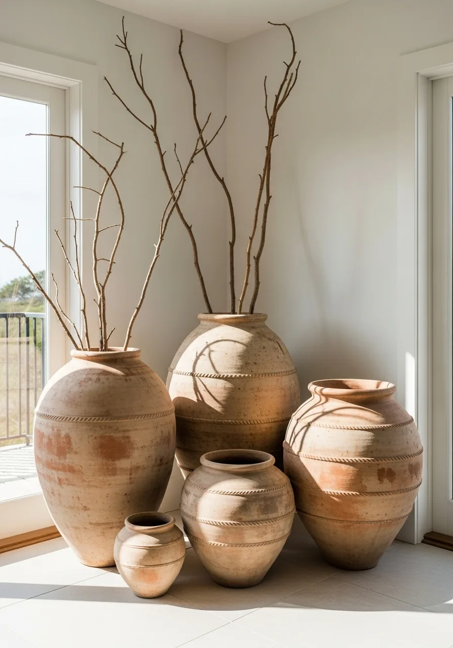 30. Large Clay Floor Vases