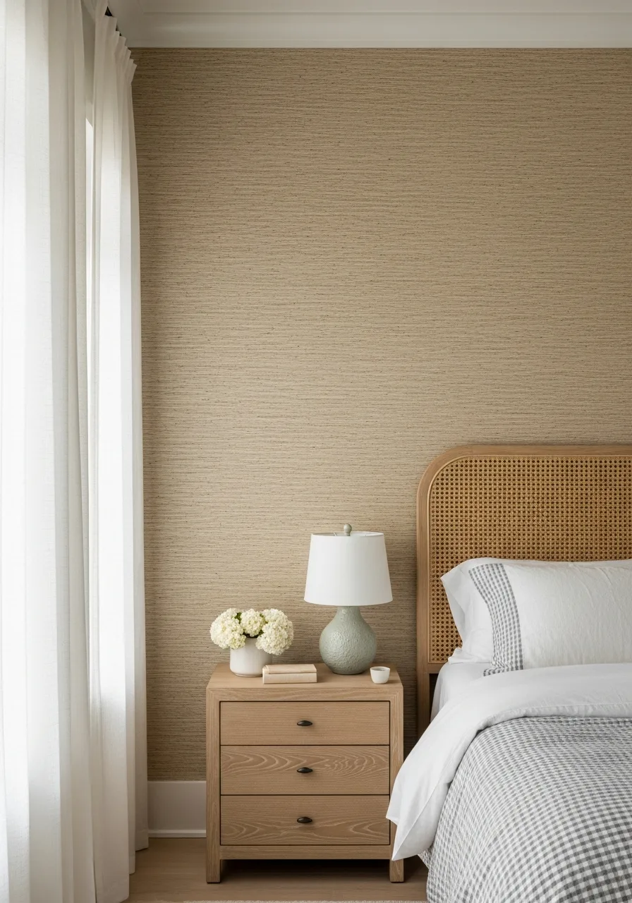 11. Textured Grasscloth Accent Wall