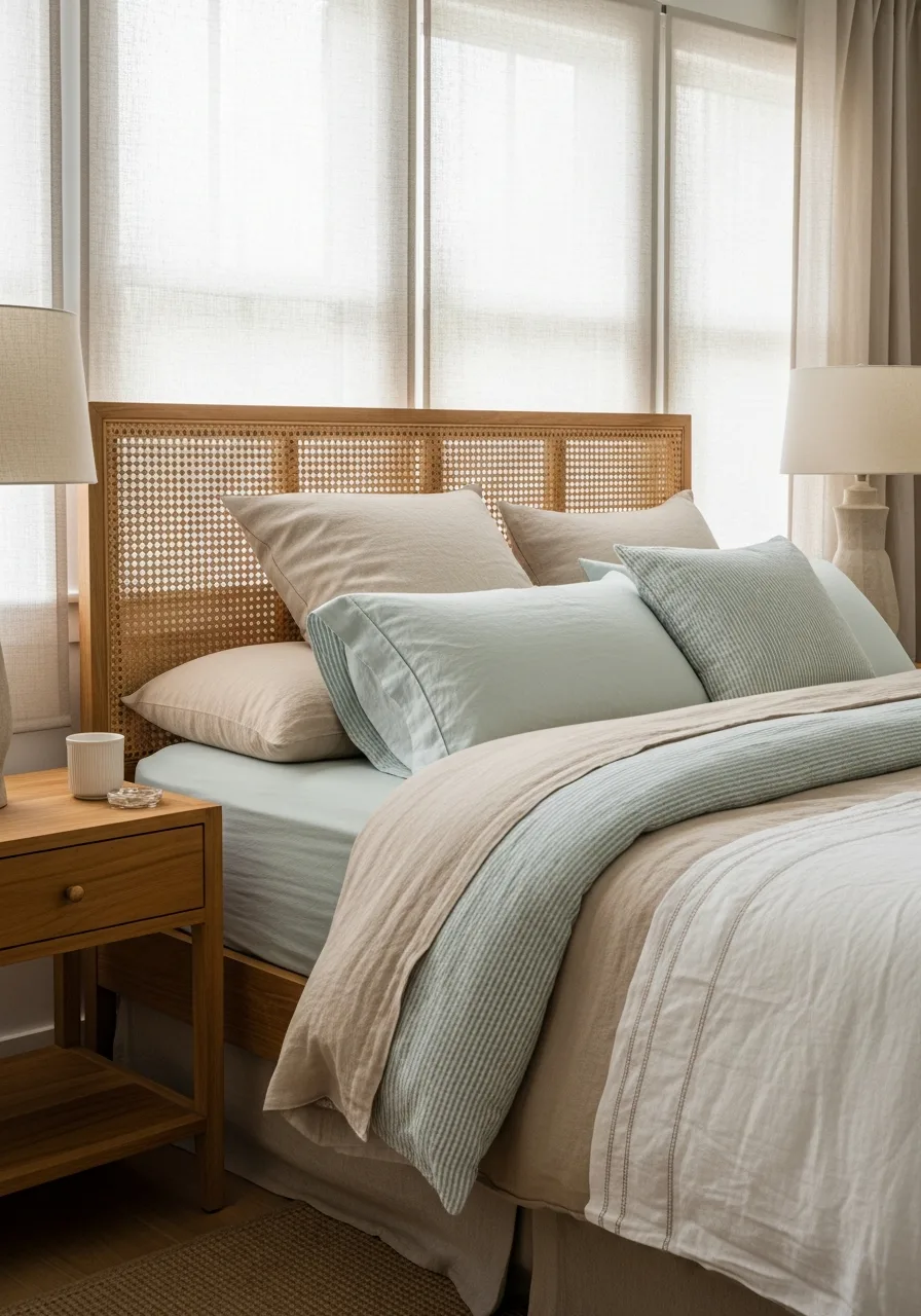 12. Golden Teak Nightstands