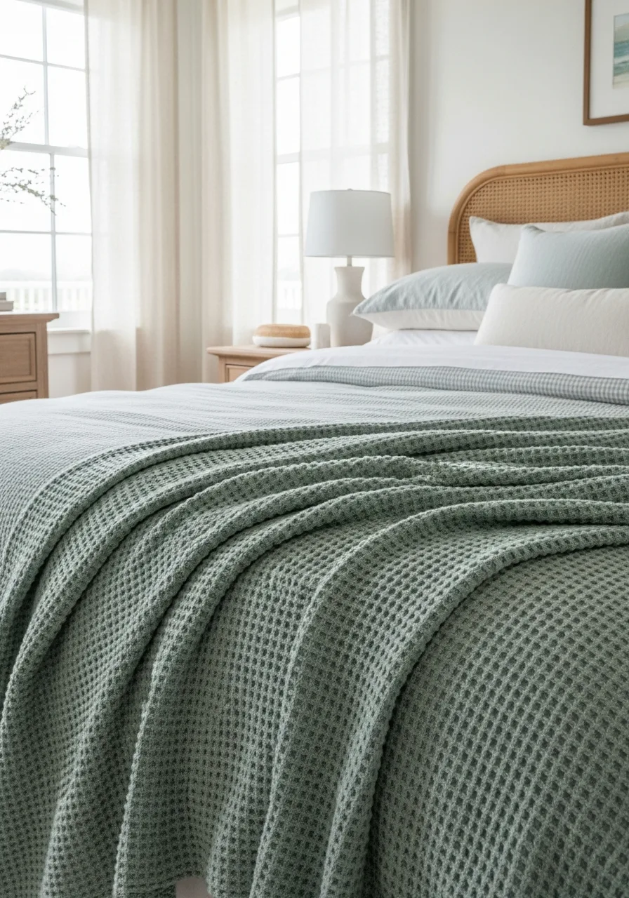 15. Cotton Waffle Knit Blankets