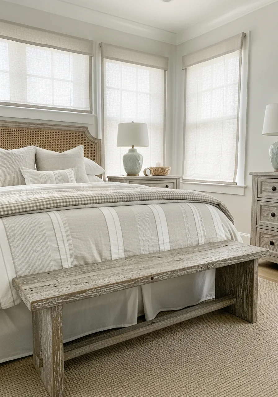 16. Distressed Wood Bench