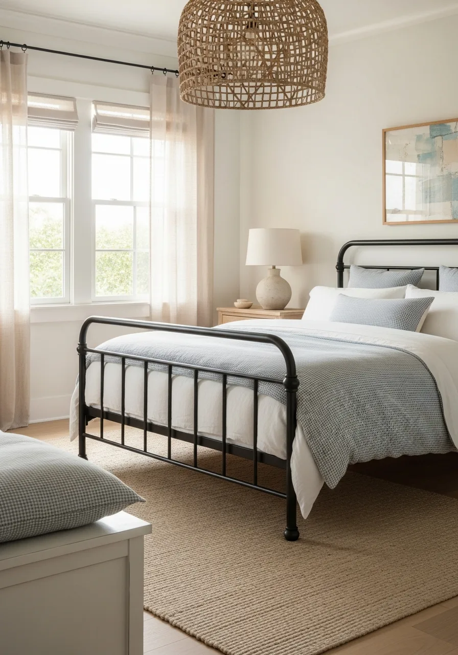 31. Matte Black Iron Bed