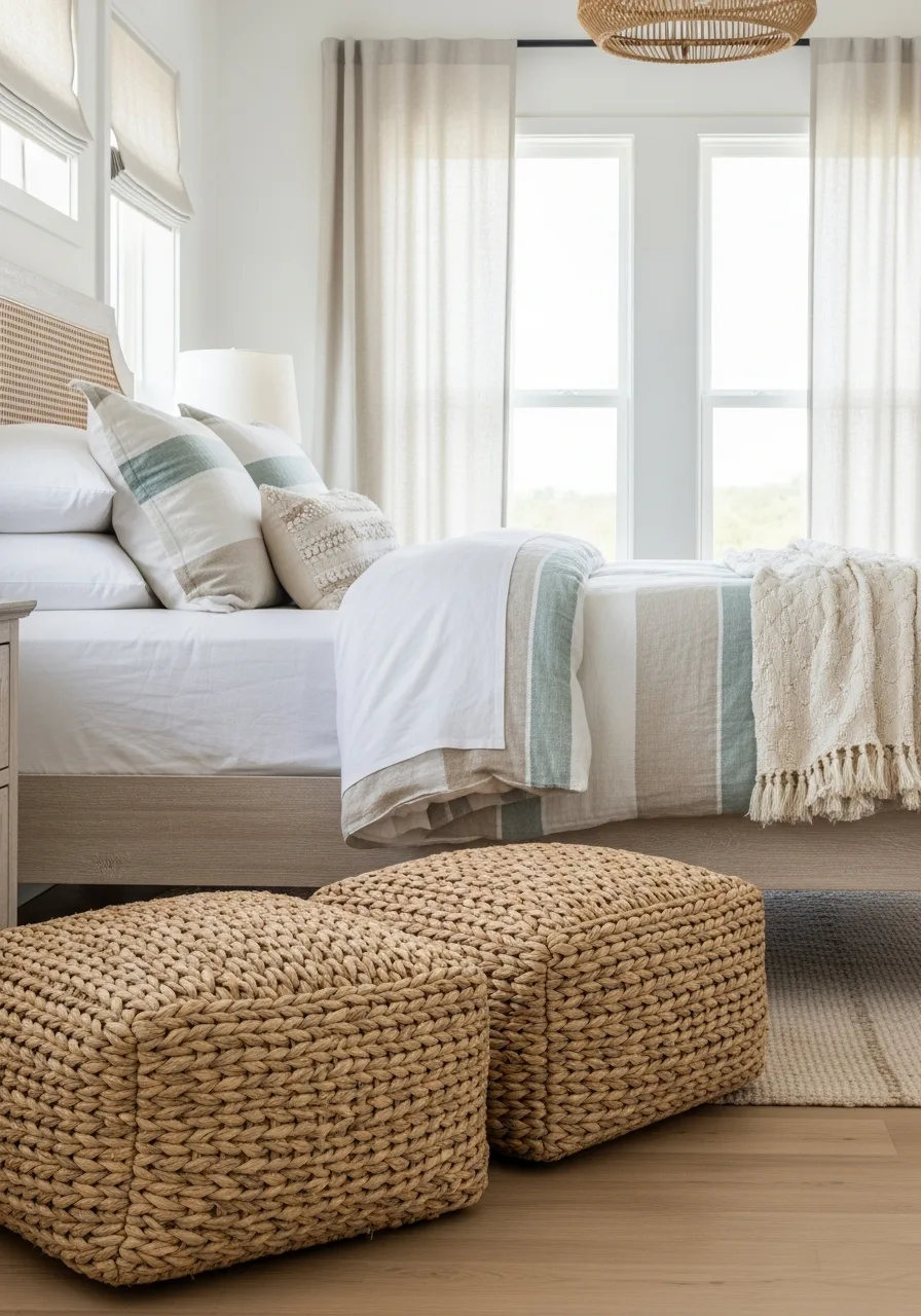 33. Abaca Fiber Floor Pouf