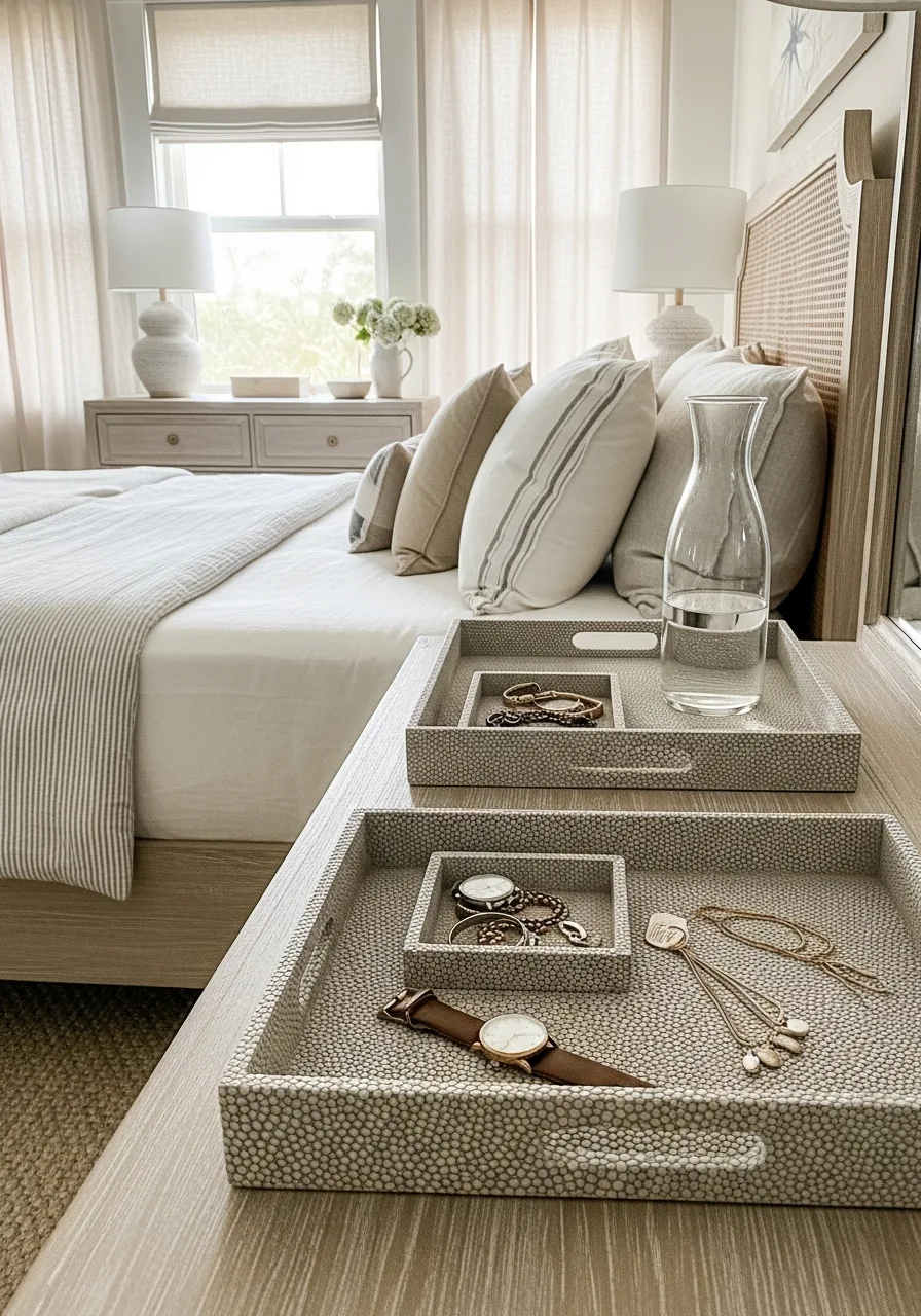 34. Faux Shagreen Dresser Trays