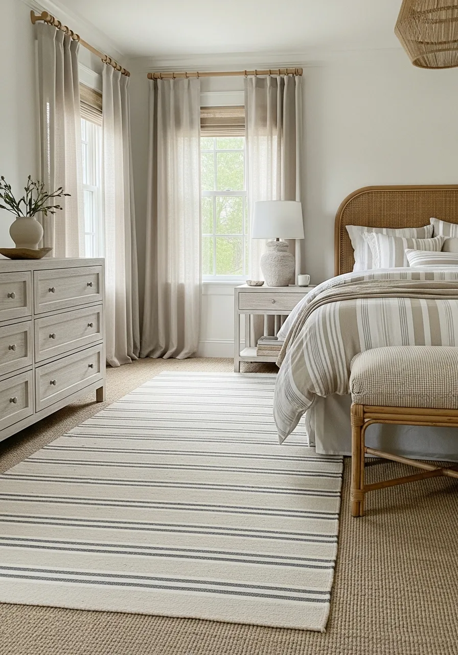 42. Striped Cotton Dhurrie Rug