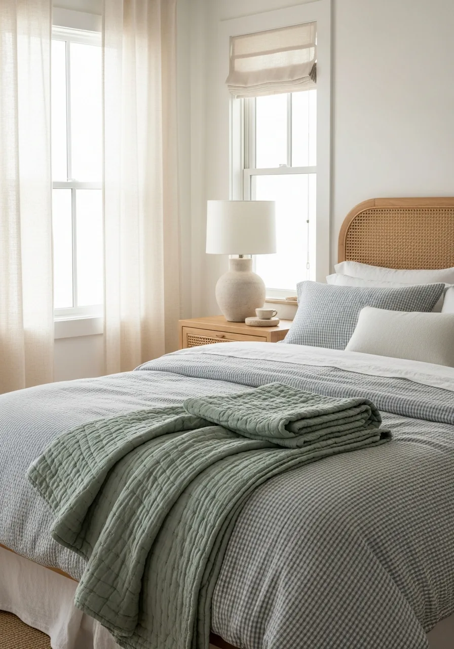 43. Soft Sage Green Quilt