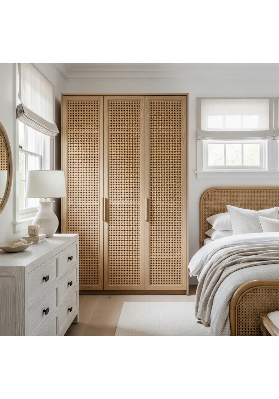46. Inset Cane Wardrobe Doors