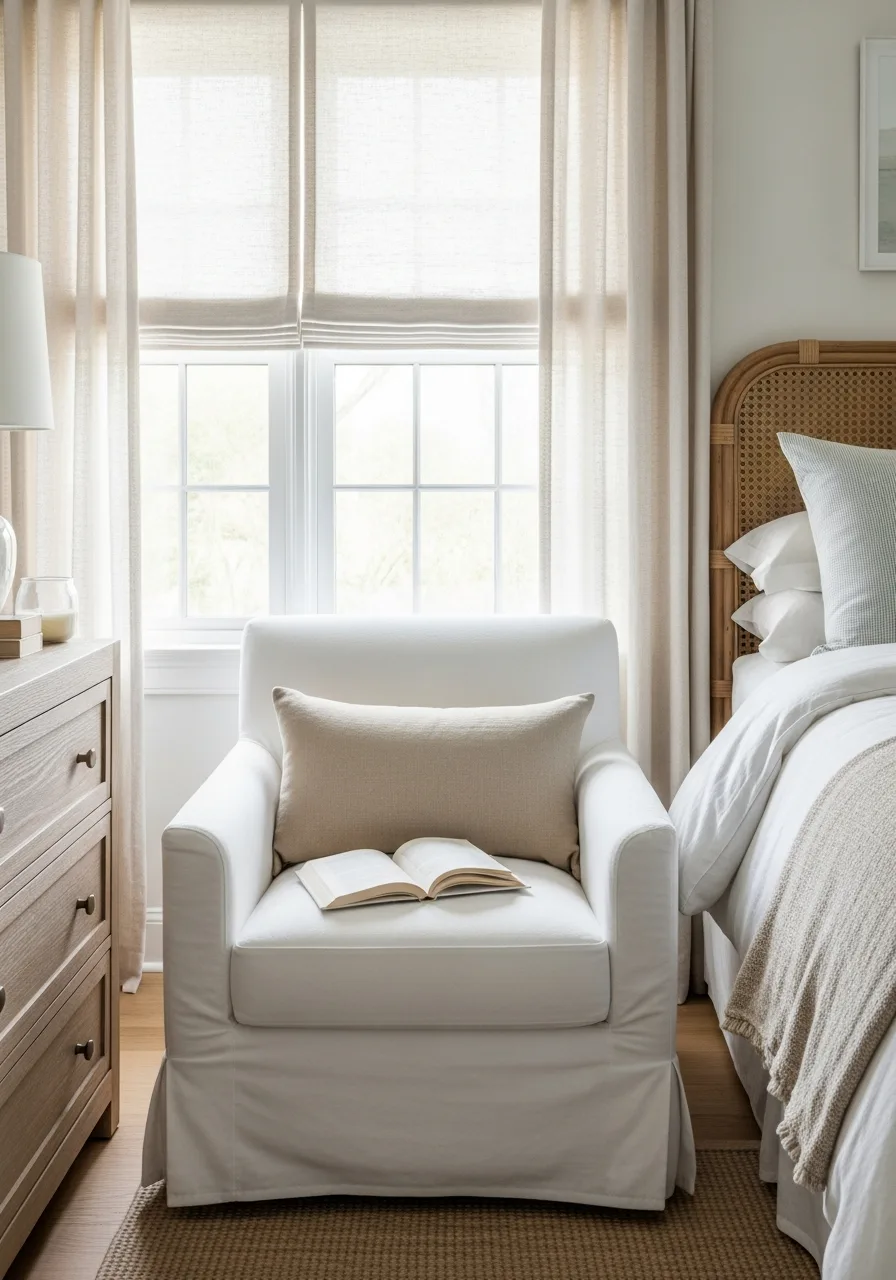 8. White Slipcovered Armchair