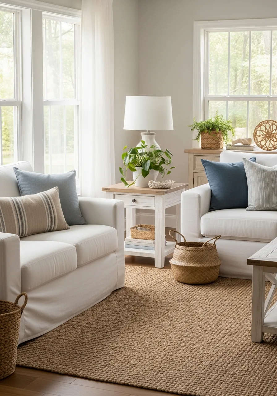 1. Linen Slipcovered Sofas