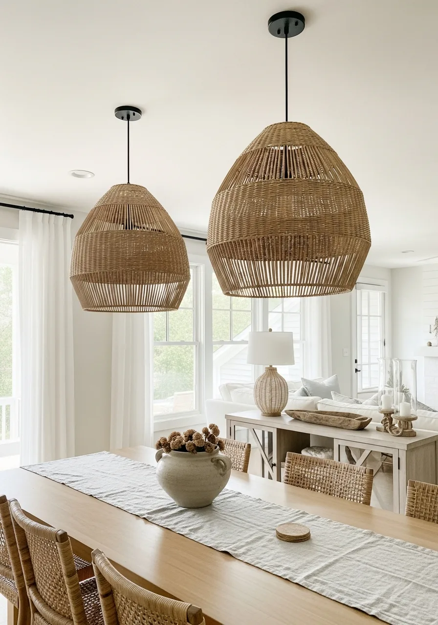 2. Overhead Woven Pendants
