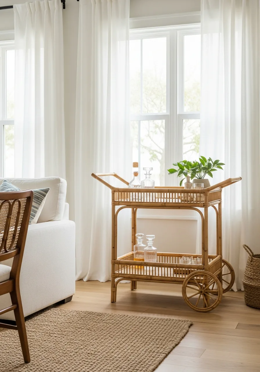 20. Vintage Style Rattan Bar